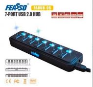 HUB USB 7 PORTAS 2.0 C/ FONTE FEASSO FAHUB-06